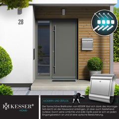 KESSER® RVS Brievenbus - Wandbrievenbus - Krantenvak - Zilver •