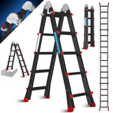 MASKO® Multifunctionele ladder - Vouwladder - 4x5 Treden - Zwart