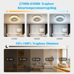 Plafondventilator met verlichting - Plafondlamp met ventilator - Dimbaar - Ø49cm - Aigostar