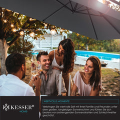 KESSER® Parasol Rechthoekig - Verstelbaar - Ø250cm - Antraciet