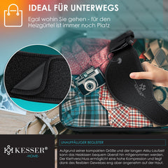Warmteband - Verwarmde rugband - Warmtekussen - Zwart - KESSER®