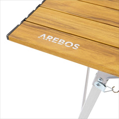 AREBOS campingtafel 90 x 51,5 cm roltafel aluminium klaptafel outdoor bruin