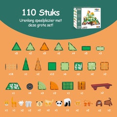 Magnetic Tiles - Magnetisch Speelgoed - Magnetische Tegels - Educatief & Constructie - Montessori Speelgoed - 50 Stuks - Magnetische Bouwstenen - Magnetische Bouwblokken - Bouw je Magna Wereld - Voor 3, 4, 5, 6, 7, 8, 9 Jaar - Kinderen - Olvy