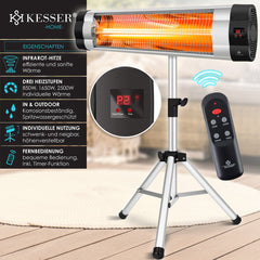 Infrarood Verwarming - Terrasverwarmer - Elektrische Heater - Zilver - KESSER®