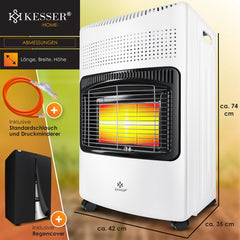 KESSER® Gaskachel Keramisch - 4200W - Terrasverwarmer - Wit