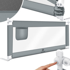 Bedhekje - 180 cm - Bedrand - Bedrail - Bedrek - Lichtgrijs - KESSER®