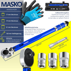 MASKO® Momentsleutel - 6-delig set - 40-210Nm - Blauw