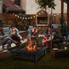 TILLVEX® Vuurschaal - Vuurkorf - 81x81x42cm - Zwart