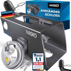 MASKO® Aanhangerslot met scharniersysteem - Diefstalbeveiliging - Antraciet