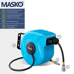 Automatische Luchtslanghaspel - Luchthaspel - 10 meter - Blauw