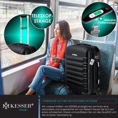 KESSER® Reiskoffer - 55L - Handbagage - ABS - Zwart