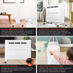 Elektrische Kachel - Heater - Convectorkachel met thermostaat - 2400W - Wit - KESSER®