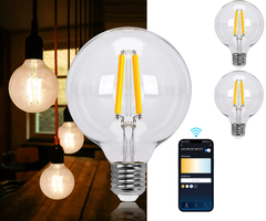 E27 LED lamp - Dimbaar - Filament lamp - 6W - 2 stuks - Aigostar