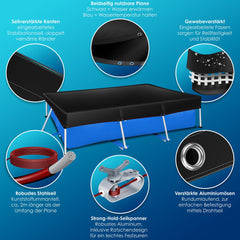 KESSER® Zwembad zonnezeil - Afdekzeil - 410x220cm - Zwart •