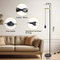 Vloerlamp - Staande lamp - Industriëel - 150 cm - Wit - Aigostar