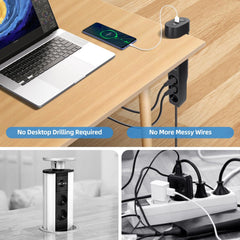 Stekkerdoos met USB - Verlengsnoer - Verlengkabel - 1,4M - Zwart - Aigostar