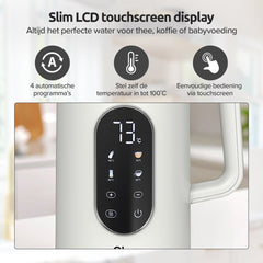 Waterkoker met Temperatuurregeling - Warmhoudfunctie - RVS - Dubbelwandig - Elektrisch - 1.7 Liter - 2200W - Crème - Olvy