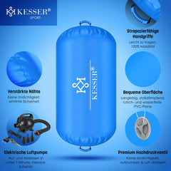 Airtrack - Turnmat - Gymnastiek Rol - 120x60 cm - Blauw - KESSER®