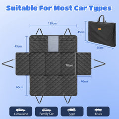 Hondendeken auto achterbank - hondenmat - 130x70 cm - Zwart - Nobleza