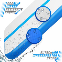 Opblaasbare PVC gym mat, 3 x 1 meter, met elektrische luchtpomp, gymnastiekmat, trainingsmat, fitnessmat