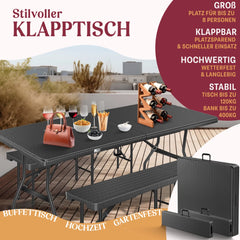KESSER® Biertafel - Picknicktafel - Opvouwbaar - Zwart •