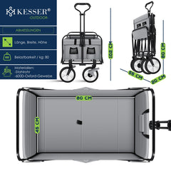 KESSER® Bolderkar - Opvouwbaar - Bolderwagen - Grijs