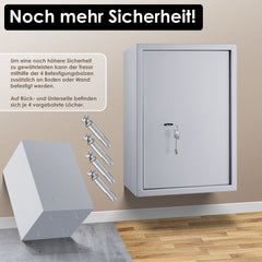 KESSER® Kluis met sleutelslot - 50x35x31cm - Grijs
