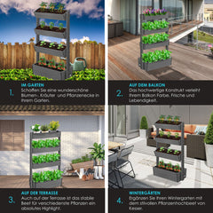 KESSER® Verticale Plantenbakken - Kweekbak - Plantenbak - Antraciet