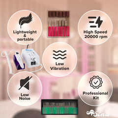 SINA Nagelvijl - Nagelvijl Electrisch - Nagelfrees - Manicure Set - Pedicure Set - Wit