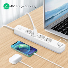 Stekkerdoos met USB - Verlengsnoer - Verlengkabel - 5M - Wit - Aigostar