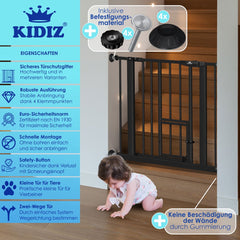 KIDIZ® Traphekje zonder boren - Veiligheidshekje - 74-87cm - Zwart