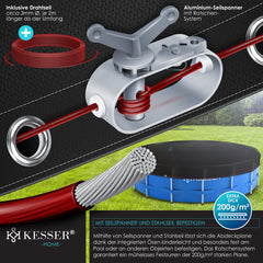 KESSER® Zwembad zonnezeil - Afdekzeil - Ø366cm - Zwart •
