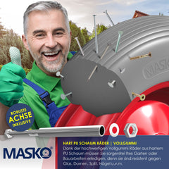 MASKO® Kruiwagenwiel Massief - 4.80/4.00-8 Ø 390mm - Grijs