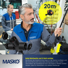 Masko® Kabelhaspel 20m - Verlengkabel - Oranje