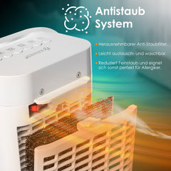 KESSER® Ventilatorkachel 2000W Elektrische Kachel met Afstandsbediening - Keramische Heater met LED Display - Elektrische Verwarming energiezuinig 10-35°C Verwarmer met Oscillatiefunctie en Timer 2 Staanden - Zilver