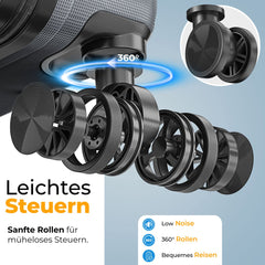 KESSER® Kofferset 4-delig | Reiskoffer met Wielen inclusief Paspoorthouder & kofferweegschaal & bagagelabel | Trolley Reiskofferset met groote Koffers & Handbagage / Ruimbagage - Charcoal