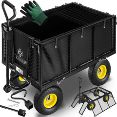 KESSER® Tuinkar - Bolderkar - 550 kg belastbaar - Zwart