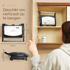 Tosti apparaat - Tosti ijzer - Contactgrill - Grill apparaat - 750W - RVS - Aigostar •