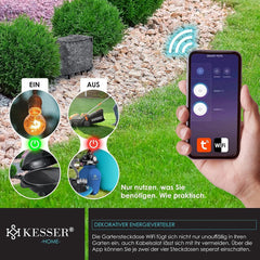 Tuinstopcontact - 4 stopcontacten - IP44 waterdicht - Antraciet - KESSER®