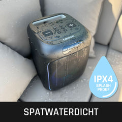 Lenco PA-100BK - Draadloze Bluetooth Party Speaker - Met Verlichting en Microfoon - Zwart •