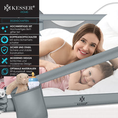 KESSER® Bedhekje - Kinderbedhek - Babybedhek - 200cm - Lichtgrijs •