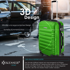 Kofferset - 3 delig - Trolley - Reiskofferset - Groen - KESSER® •