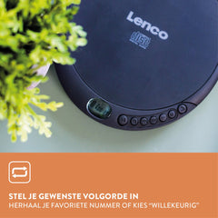 Lenco CD-010 Discman - Draagbare CD Speler met Oordopjes - Zwart •