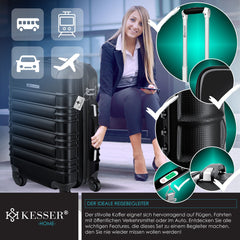 KESSER® Reiskoffer - 55L - Handbagage - ABS - Zwart