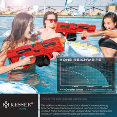 Waterpistool - Zwwer krachtig - Bereik 8 meter - Rood - KESSER®
