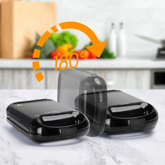 Tosti apparaat - Tosti ijzer - Contactgrill - Wafelijzer - 1200W - Zwart - Taylow Swoden •