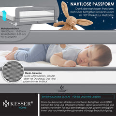 Bedhekje - 180 cm - Bedrand - Bedrail - Bedrek - Lichtgrijs - KESSER®