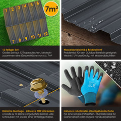 KESSER® Dakplaten - Dakpanelen - Golfplaten - 12 stuks - Antraciet •