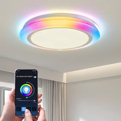 Aigostar 10I2F- Slimme Plafonnière Badkamer - Smart Plafondlamp - Ø 39 cm - IP44 - Dimbaar - Appbesturing - RGBW - 27W •