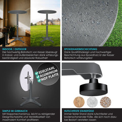 Statafel - Bartafel - Statafelrok - Partytafel - 70-110cm - Antraciet - KESSER®